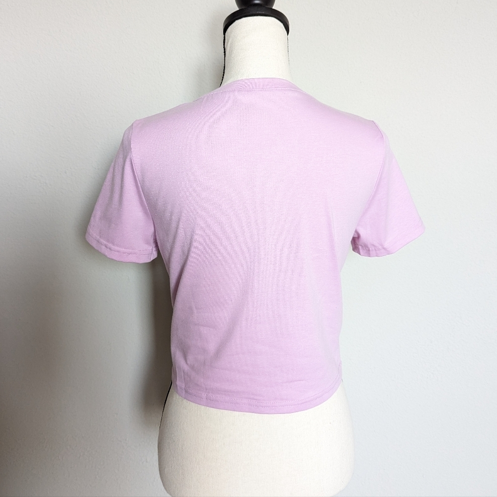 Venice Beach pastel purple pink yellow and blue graphic cropped tee size L - Picture 2 of 8